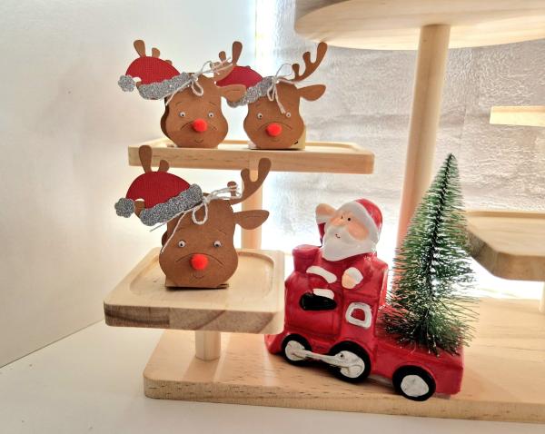 Kleines Rentiere Mitbringsel Gastgeschenk Tischdeko für kleine Pralinen ob mit Nüssen oder Alkohol